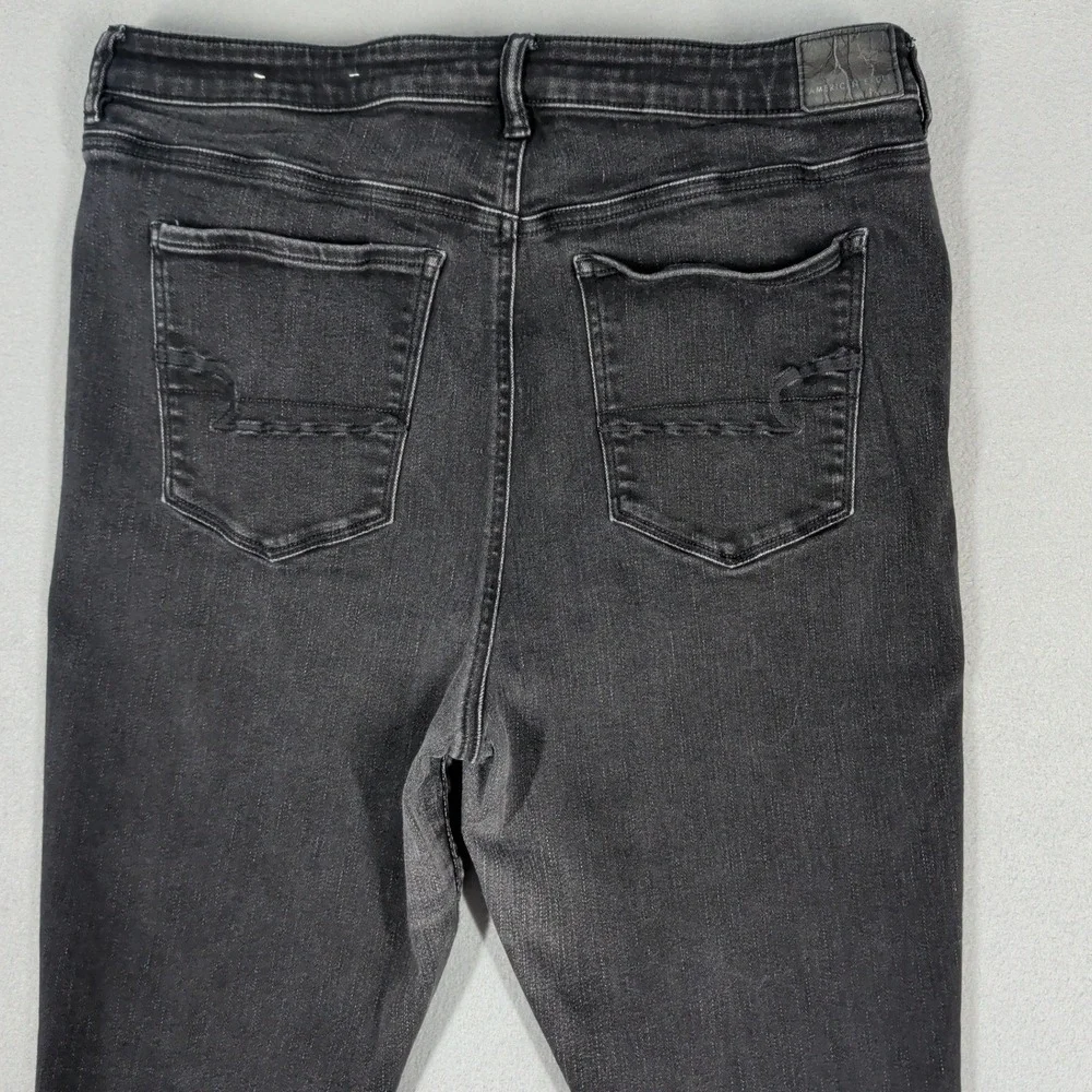 American Eagle Jeans Womens 20‎ Black Super Stretch Skinny High Rise Denim Pants